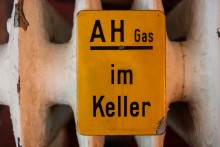 Emailleschild Gas Hauptanschluss